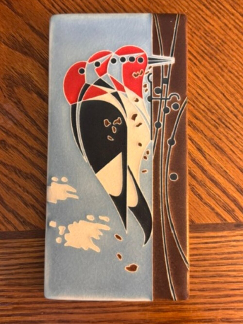 Motawi Tile of Charley Harper's Woodpecker